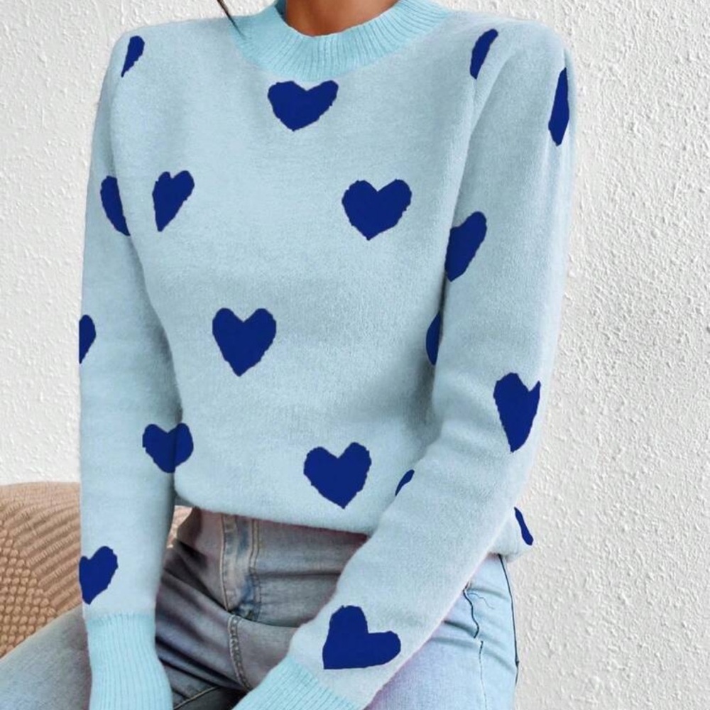 New heart  print sweater